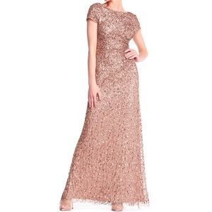 Adrianna Papell Rose Gold Sequin Dress